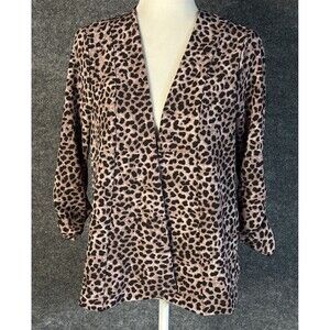 Torrid Leopard Cheetah Animal Print Open 3/4 Sleeve Cardigan Size 00 AS3787